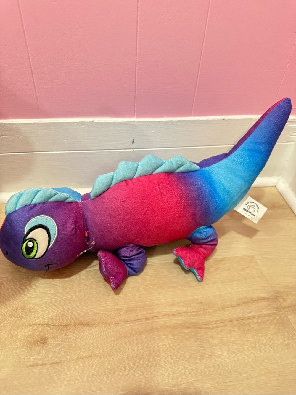 Rainbow Gradient Dragon Plush Toy - Pink, Purple & Blue
